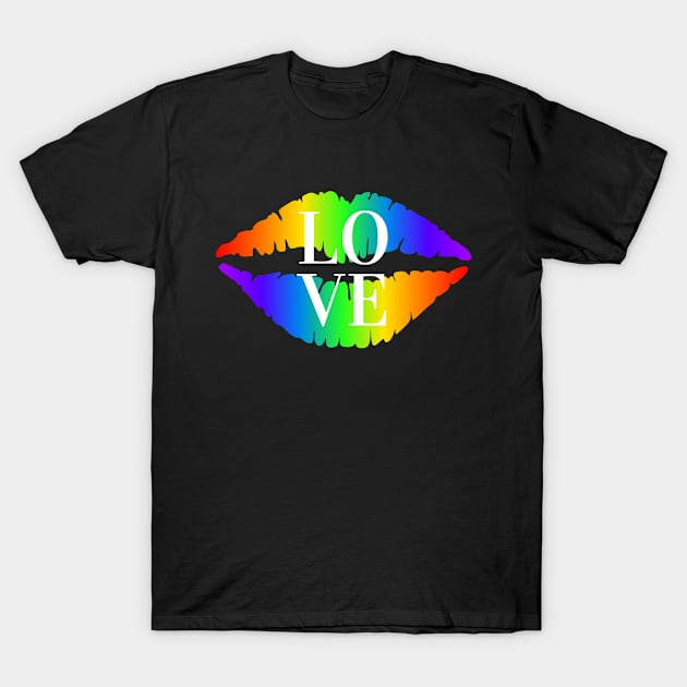 Love rainbow Lips white T-Shirt by CasualTeesOfFashion